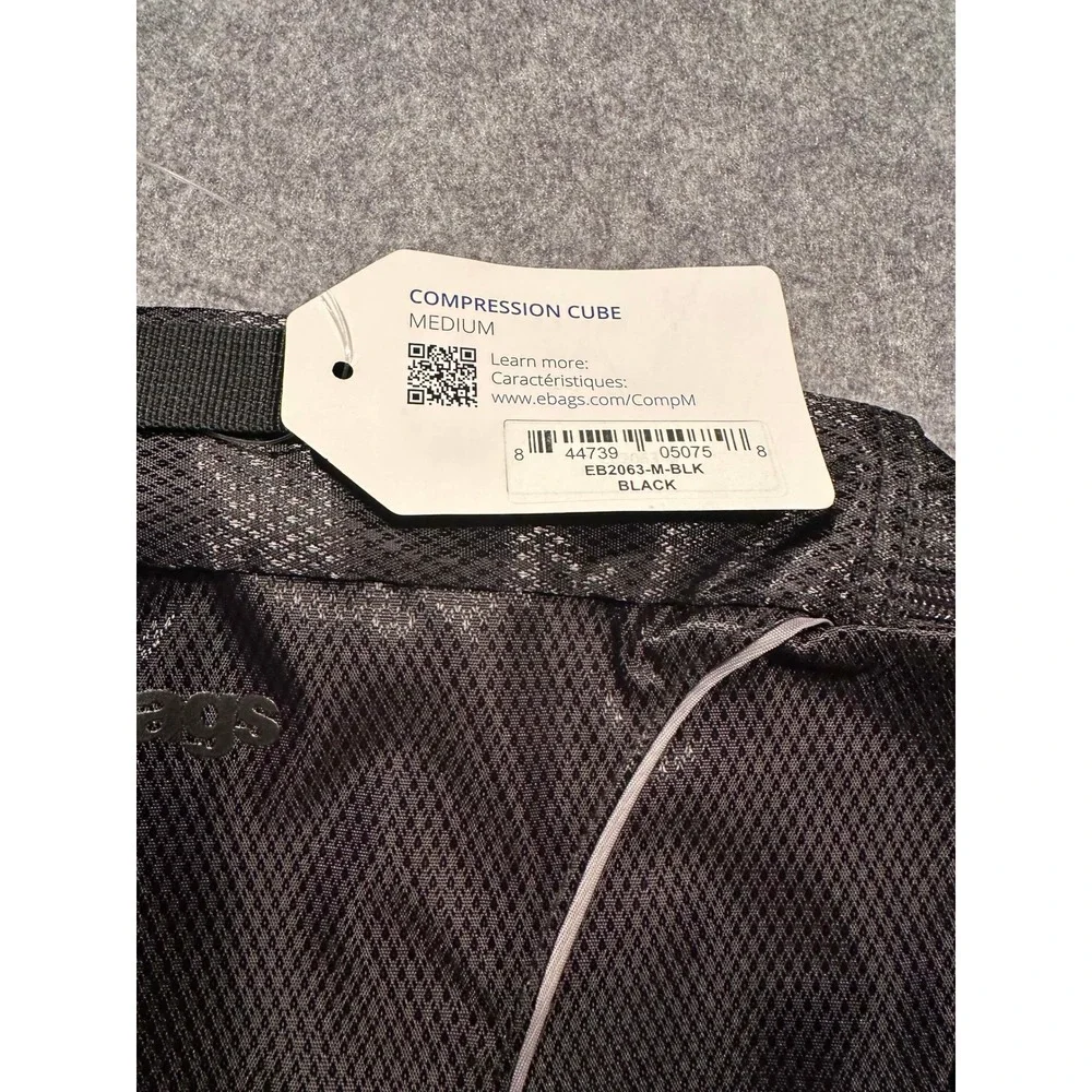 eBags Set of 3 Compression Packing Cubes Black Travel Organizer EB2063-M-BLK